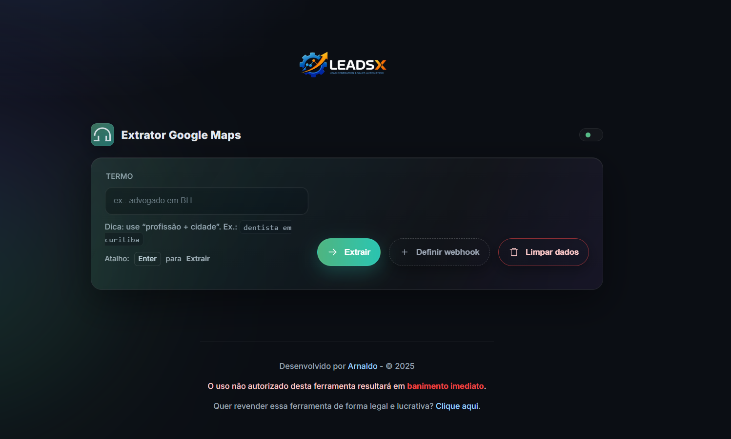 Extrator Google Maps LeadsX